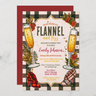 Bruid-to-be Flanel en Fizz Bachelorette Party Kaart