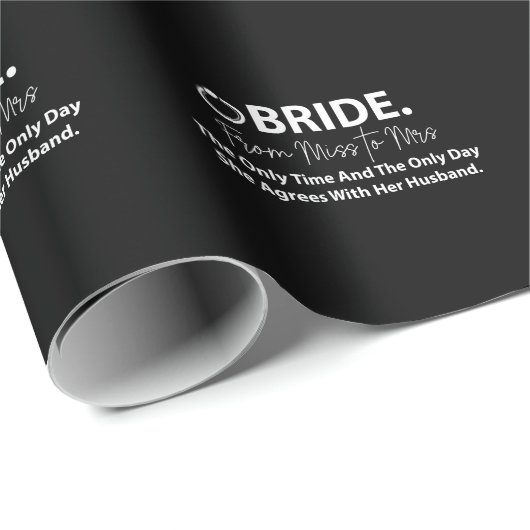 Bruid To Be Moderne Typografie Feest Bruid Cadeaupapier (Rol Hoek)