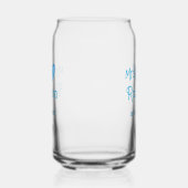 Bruid to be Mrs. add naam datum blauw hart waterve Blikvorm Glas (Rechts)