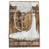 Bruid to Be - Rustiek hout en witte kant ontwerp Medium Cadeauzakje (Voorkant)