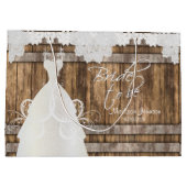 Bruid to Be - Rustiek houten vat en kant ontwerp Groot Cadeauzakje (Achterkant)