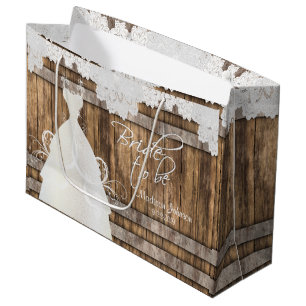 Bruid to Be - Rustiek houten vat en kant ontwerp Groot Cadeauzakje
