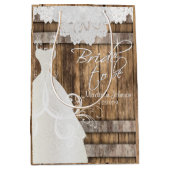 Bruid to Be - Rustiek houten vat en kant ontwerp Medium Cadeauzakje (Voorkant)