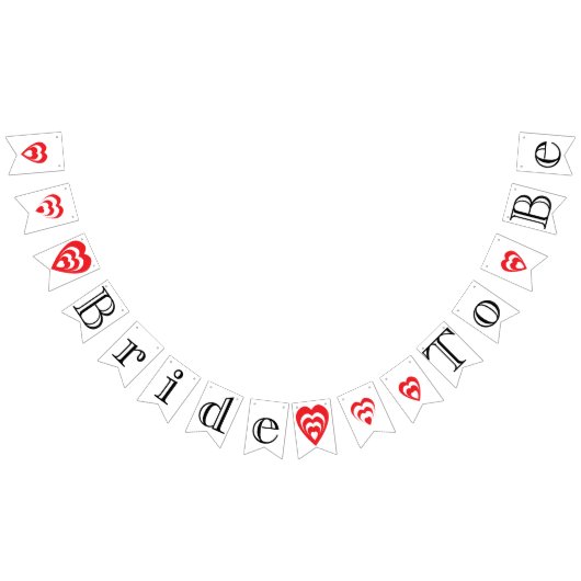 BRUID TO BE Vrijgezellenfeest Decor: Zwart, Wit, R Vlaggetjes (Alle)