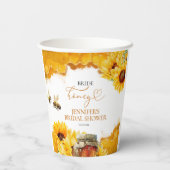 Bruid To Be | Waterverf Zonnebloem Bruidsdiner Papieren Bekers (Achterkant)