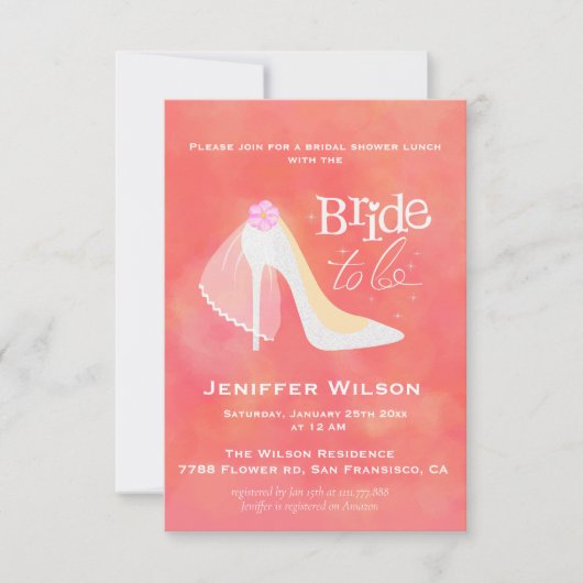 Bruid To Be Wedding Vrijgezellenfeest Hoge Hak Kaart (Voorkant)