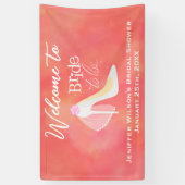 Bruid To Be Wedding Vrijgezellenfeest Pink Blush Spandoek (Verticaal)