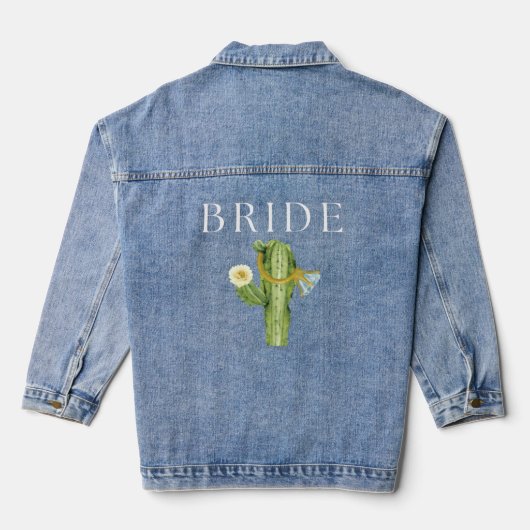 Bruid To Be White Script Trouwen Denim Jacket (Achterkant)