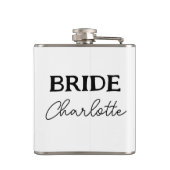 Bruid To Be | Zwart En Wit Naam Heupfles (Achterkant)