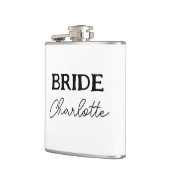 Bruid To Be | Zwarte En Witte Naam Heupfles (Links)