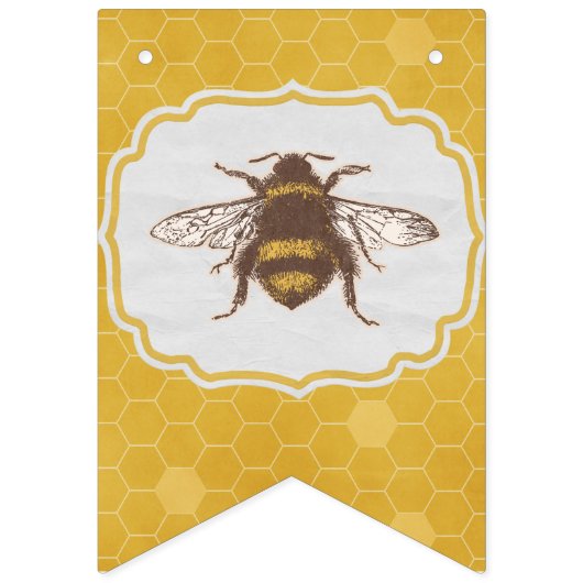 Bruid To Bee - Honingraat-extra bijen Vlaggetjes (Eerste vlag)