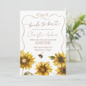 Bruid to Bee Zonnebloem en Bee Vrijgezellenfeest U Kaart (Staand voorkant)