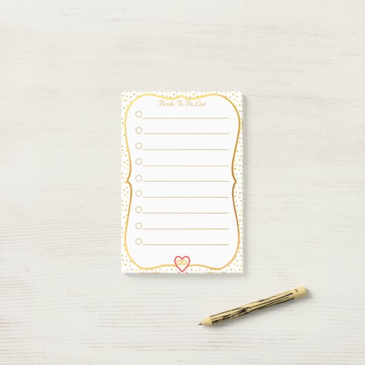 Bruid To Do Lijst Post-it® Notes (Op bureau)