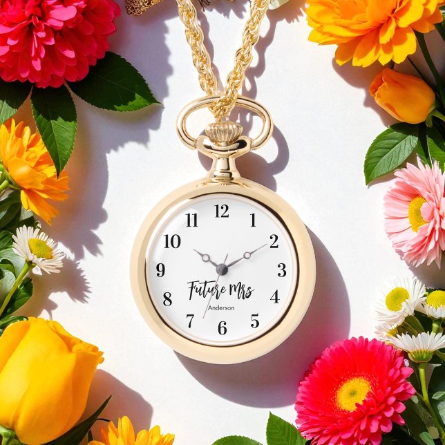 Bruid Toekomst Mevrouw Zwart Wit Bruiloft Horloge (Creator heeft geüpload)