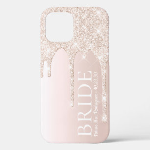 Bruid Toekomst Mrs Blush Roze Glitter Drip Case-Mate iPhone Case