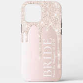 Bruid Toekomst Mrs Blush Roze Glitter Drip Case-Mate iPhone Case (Achterkant)