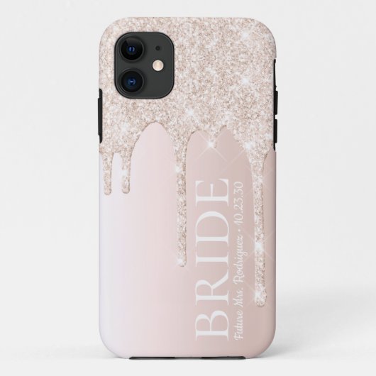 Bruid Toekomst Mrs Blush Roze Glitters Case-Mate iPhone Case (Achterkant)