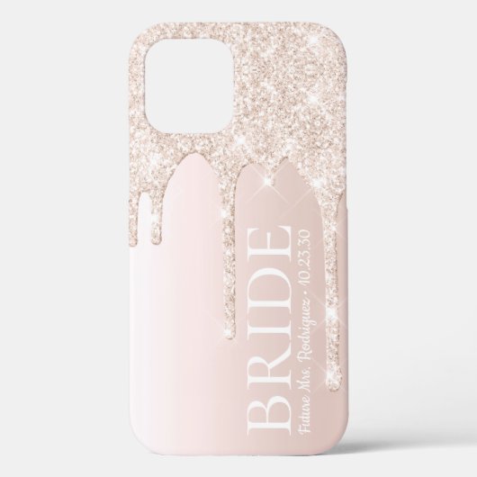 Bruid Toekomst Mrs Blush Roze Glitters Drip Case-Mate iPhone Case (Achterkant)
