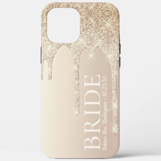 Bruid Toekomst Mrs Goud Glitter Drip Case-Mate iPh iPhone Case (Achterkant)