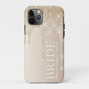 Bruid Toekomst Mrs Goud Glitter Drip Case-Mate iPhone Case