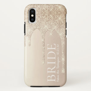 Bruid Toekomst Mrs Goud Glitter Drip Case-Mate iPhone Case