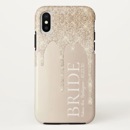 Bruid Toekomst Mrs Goud Glitter Drip Case-Mate iPhone Case (Achterkant)