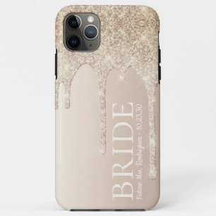 Bruid Toekomst Mrs Goud Glitter Drip Case-Mate iPhone Case