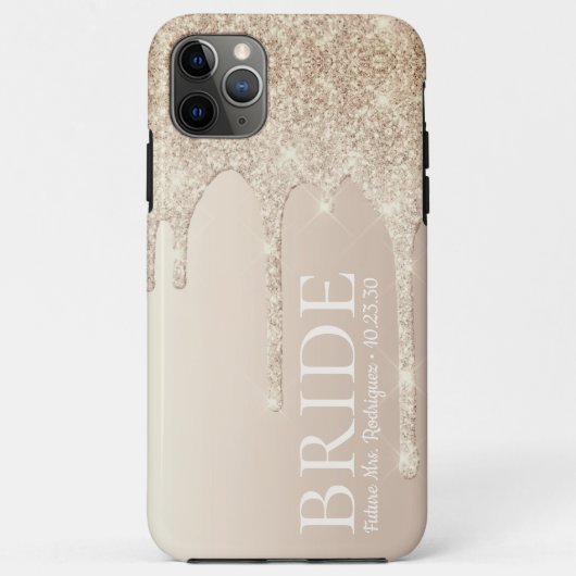 Bruid Toekomst Mrs Goud Glitter Drip Case-Mate iPhone Case (Achterkant)