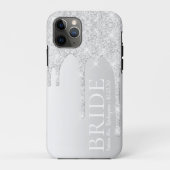 Bruid Toekomst Mrs Silver Glitter Drip Case-Mate iPhone Case (Achterkant)