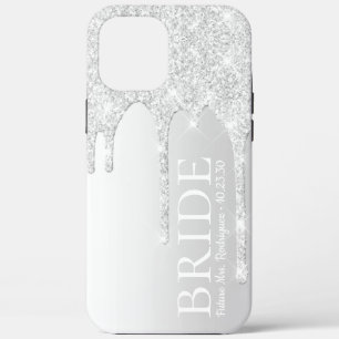 Bruid Toekomst Mrs Silver Glitter Drip Case-Mate iPhone Case