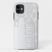 Bruid Toekomst Mrs Silver Glitter Drip Case-Mate iPhone Case (Achterkant)