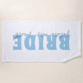 Bruid Toekomstige Mevrouw Aangepaste Naam Wit en B Strandlaken (Voorkant)