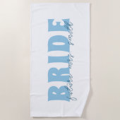 Bruid Toekomstige Mevrouw Aangepaste Naam Wit en B Strandlaken (Voorkant)