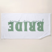 Bruid Toekomstige Mevrouw Aangepaste Naam Wit en G Strandlaken (Voorkant)