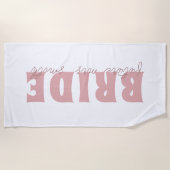 Bruid Toekomstige Mevrouw Aangepaste Naam Wit en P Strandlaken (Voorkant)