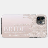Bruid Toekomstige Mevrouw Blush Roze Glitterschuin Case-Mate iPhone Case (Achterkant (horizontaal))