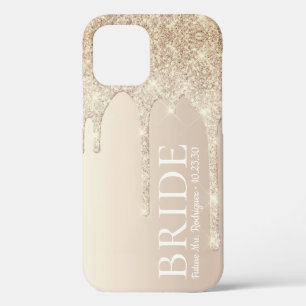 Bruid Toekomstige Mevrouw Goud Glitter Drip Case-Mate iPhone Case