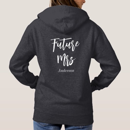 Bruid Toekomstige Mevrouw Trouw Zwart Hoodie (Achterkant)