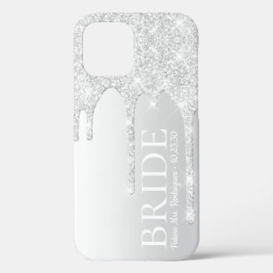Bruid Toekomstige Mevrouw Zilver Glitter Drip Case-Mate iPhone Case