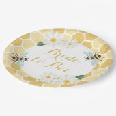 Bruid-tot-be bruidsfeest honingraat en madeliefjes papieren bordje (Gekanteld)