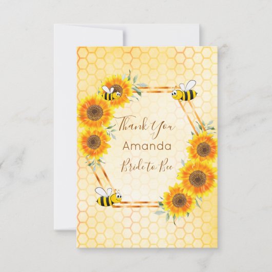 Bruid-tot-be Bruidsmeisjesfeest honingraat bloemen Bedankkaart (Voorkant)