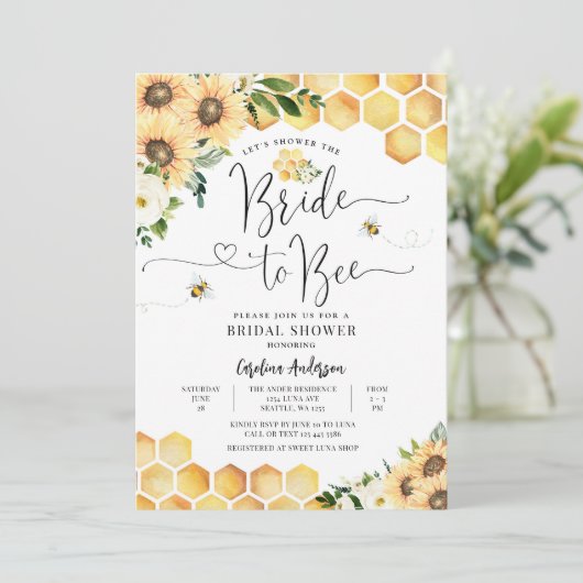 Bruid tot Bee Rustieke Bruids Paar Douche Kaart (Staand voorkant)