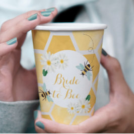 Bruid tot Bij Bruidsfeest Papieren Bekers