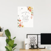 Bruid-tot-Bij-Florale-Babyborrel-Welkom Poster (Thuiskantoor)