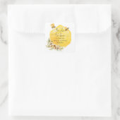 Bruid Tot Bij Honeybee Bloem Bruidsdouche Vierkante Sticker (Tas)