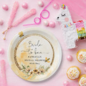 Bruid Tot Bij Honeybee Bloem Bruiloft Papieren Bordje (Feest)
