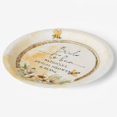 Bruid Tot Bij Honeybee Bloem Bruiloft Papieren Bordje (Gekanteld)