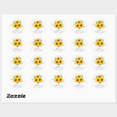 Bruid Tot Bij Honeycomb Zonnebloem Bruidsdouche  Ronde Sticker (Vel)