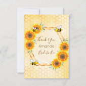 Bruid-tot-bij-huwelijk bruidsboeket honingraat blo bedankkaart (Voorkant)