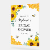 Bruid Tot Bij Zonnebloemen Honingraat Bruiloft Fee Acryl Bord (Hoek)